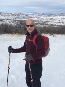 Doctor Ward snowshoeing and enjoying an active life in Colorado.