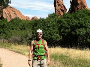 Doctor Ward hiking and enjoying the trails around Garden of the Gods near Colorado Springs.